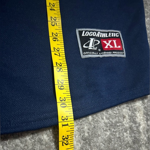 Vintage 1999 Atlanta Braves Jersey Logo Athletics Blue Red Sz XL MLB Baseball - Picture 8 of 9